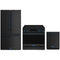 Gordon Ramsay by Thor Kitchen 3-Piece Appliance Package - 36-Inch Electric Range with Tilt Panel Touch Control, 36-Inch Refrigerator, and Dishwasher in Black with Blue Trim
