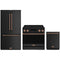 Gordon Ramsay by Thor Kitchen 3-Piece Appliance Package - 36-Inch Electric Range with Tilt Panel Touch Control, 36-Inch Refrigerator, and Dishwasher in Black with Rose Gold Trim