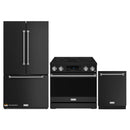 Gordon Ramsay by Thor Kitchen 3-Piece Appliance Package - 36-Inch Electric Range with Tilt Panel Touch Control, 36-Inch Refrigerator, and Dishwasher in Black with Stainless Steel Trim