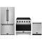 Gordon Ramsay by Thor Kitchen 3-Piece Appliance Package - 36-Inch Electric Range, Counter-Depth Refrigerator, & Dishwasher in Stainless Steel with Black Trim
