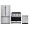 Gordon Ramsay by Thor Kitchen 3-Piece Appliance Package - 36-Inch Electric Range, Counter-Depth Refrigerator, & Dishwasher in Stainless Steel with Blue Trim