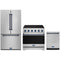 Gordon Ramsay by Thor Kitchen 3-Piece Appliance Package - 36-Inch Electric Range, Counter-Depth Refrigerator, & Dishwasher in Stainless Steel with Blue Trim
