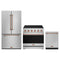 Gordon Ramsay by Thor Kitchen 3-Piece Appliance Package - 36-Inch Electric Range, Counter-Depth Refrigerator, & Dishwasher in Stainless Steel with Rose Gold Trim