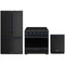 Gordon Ramsay by Thor Kitchen 3-Piece Appliance Package - 36-Inch Electric Range, Counter-Depth Refrigerator, & Dishwasher in Black with Blue Trim