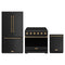 Gordon Ramsay by Thor Kitchen 3-Piece Appliance Package - 36-Inch Electric Range, Counter-Depth Refrigerator, & Dishwasher in Matte Black with Bronze Trim