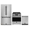Gordon Ramsay by Thor Kitchen 3-Piece Appliance Package - 30-Inch Propane Gas Range, Tilt Panel, 36-Inch Refrigerator, and Dishwasher in Stainless Steel with Black Trim