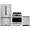 Gordon Ramsay by Thor Kitchen 3-Piece Appliance Package - 30-Inch Propane Gas Range, Tilt Panel, 36-Inch Refrigerator, and Dishwasher in Stainless Steel with Black Trim
