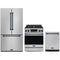 Gordon Ramsay by Thor Kitchen 3-Piece Appliance Package - 30-Inch Propane Gas Range, Tilt Panel, 36-Inch Refrigerator, and Dishwasher in Stainless Steel with Blue Trim