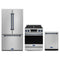 Gordon Ramsay by Thor Kitchen 3-Piece Appliance Package - 30-Inch Gas Range with Tilt Panel, 36-Inch Refrigerator, and Dishwasher in Stainless Steel with Blue Trim