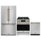 Gordon Ramsay by Thor Kitchen 3-Piece Appliance Package - 30-Inch Propane Gas Range, Tilt Panel, 36-Inch Refrigerator, and Dishwasher in Stainless Steel with Bronze Trim