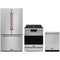 Gordon Ramsay by Thor Kitchen 3-Piece Appliance Package - 30-Inch Propane Gas Range, Tilt Panel, 36-Inch Refrigerator, and Dishwasher in Stainless Steel with Rose Gold Trim