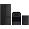 Gordon Ramsay by Thor Kitchen 3-Piece Appliance Package - 30-Inch Propane Gas Range, Tilt Panel, 36-Inch Refrigerator, and Dishwasher in Black with Blue Trim