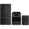Gordon Ramsay by Thor Kitchen 3-Piece Appliance Package - 30-Inch Propane Gas Range, Tilt Panel, 36-Inch Refrigerator, and Dishwasher in Black with Bronze Trim
