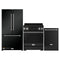 Thor Kitchen Gordon Ramsay 3-Piece Appliance Package - 30-Inch Gas Range with Tilt Panel, Refrigerator, and Dishwasher in Black with Stainless Steel Trim