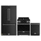Gordon Ramsay by Thor Kitchen 3-Piece Appliance Package - 30-Inch Propane Gas Range, Tilt Panel, 36-Inch Refrigerator, and Dishwasher in Black with Stainless Steel Trim