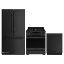 Gordon Ramsay by Thor Kitchen 3-Piece Appliance Package - 30-Inch Gas Range with Tilt Panel, 36-Inch Refrigerator, and Dishwasher in Black