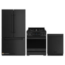 Gordon Ramsay by Thor Kitchen 3-Piece Appliance Package - 30-Inch Propane Gas Range, Tilt Panel, 36-Inch Refrigerator, and Dishwasher in Black