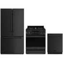 Gordon Ramsay by Thor Kitchen 3-Piece Appliance Package - 30-Inch Propane Gas Range, Tilt Panel, 36-Inch Refrigerator, and Dishwasher in Black