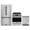 Gordon Ramsay by Thor Kitchen 3-Piece Appliance Package - 30-Inch Propane Gas Range, Tilt Panel, 36-Inch Refrigerator, and Dishwasher in Stainless Steel with Black Trim