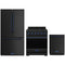 Gordon Ramsay by Thor Kitchen 3-Piece Appliance Package - 30-Inch Natural Gas Range, Counter-Depth Refrigerator, & Dishwasher in Black with Blue Trim
