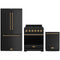 Gordon Ramsay by Thor Kitchen 3-Piece Appliance Package - 30-Inch Propane Gas Range, Counter-Depth Refrigerator, & Dishwasher in Black with Bronze Trim