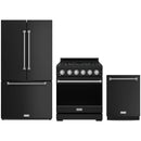 Black Thor Kitchen appliance package with 30-inch range, counter-depth refrigerator, dishwasher