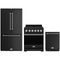Gordon Ramsay by Thor Kitchen 3-Piece Appliance Package - 30-Inch Natural Gas Range, Counter-Depth Refrigerator, & Dishwasher in Black with Stainless Steel Trim