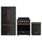 Gordon Ramsay by Thor Kitchen 3-Piece Appliance Package - 30-Inch Propane Gas Range, Counter-Depth Refrigerator, & Dishwasher in Matte Black with Rose Gold Trim