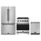 Gordon Ramsay by Thor Kitchen 3-Piece Appliance Package - 30-Inch Propane Gas Range, Counter-Depth Refrigerator, & Dishwasher in Stainless Steel with Black Trim