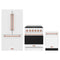 Gordon Ramsay by Thor Kitchen 3-Piece Appliance Package - 30-Inch Natural Gas Range, Counter-Depth Refrigerator, & Dishwasher in White with Rose Gold Trim