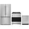 Gordon Ramsay by Thor Kitchen 3-Piece Appliance Package - 30-Inch Natural Gas Range, Counter-Depth Refrigerator, & Dishwasher in Stainless Steel