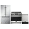 Thor Kitchen Gordon Ramsay 3-Piece Appliance Package - 36-Inch Gas Range with Tilt Panel, 36-Inch Refrigerator, and Dishwasher in Stainless Steel with Black Trim