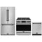 Gordon Ramsay by Thor Kitchen 3-Piece Appliance Package - 36-Inch Propane Gas Range, Tilt Panel, 36-Inch Refrigerator, and Dishwasher in Stainless Steel with Black Trim