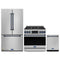 Gordon Ramsay by Thor Kitchen 3-Piece Appliance Package - 36-Inch Propane Gas Range, Tilt Panel, 36-Inch Refrigerator, and Dishwasher in Stainless Steel with Blue Trim