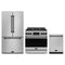 Gordon Ramsay by Thor Kitchen 3-Piece Appliance Package - 36-Inch Propane Gas Range, Tilt Panel, 36-Inch Refrigerator, and Dishwasher in Stainless Steel with Black Trim