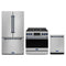 Gordon Ramsay by Thor Kitchen 3-Piece Appliance Package - 36-Inch Propane Gas Range, Tilt Panel, 36-Inch Refrigerator, and Dishwasher in Stainless Steel with Blue Trim