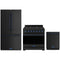 Gordon Ramsay by Thor Kitchen 3-Piece Appliance Package - 36-Inch Natural Gas Range, Counter-Depth Refrigerator, & Dishwasher in Black with Blue Trim
