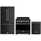 Gordon Ramsay by Thor Kitchen 3-Piece Appliance Package - 36-Inch Propane Gas Range, Counter-Depth Refrigerator, & Dishwasher in Black with Stainless Steel Trim