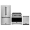 Gordon Ramsay by Thor Kitchen 3-Piece Appliance Package - 36-Inch Propane Gas Range, Counter-Depth Refrigerator, & Dishwasher in Stainless Steel with Black Trim