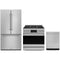 Gordon Ramsay by Thor Kitchen 3-Piece Appliance Package - 36-Inch Propane Gas Range, Tilt Panel, 36-Inch Refrigerator, and Dishwasher in Stainless Steel