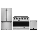 Gordon Ramsay by Thor Kitchen 3-Piece Appliance Package - 48-Inch Gas Range with Double Oven, 36-Inch Refrigerator, and Dishwasher in Stainless Steel with Black Trim
