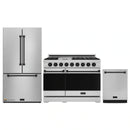 Gordon Ramsay by Thor Kitchen 3-Piece Appliance Package - 48-Inch Propane Gas Range, Double Oven, 36-Inch Refrigerator, and Dishwasher in Stainless Steel with Black Trim