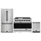 Gordon Ramsay by Thor Kitchen 3-Piece Appliance Package - 48-Inch Propane Gas Range, Double Oven, 36-Inch Refrigerator, and Dishwasher in Stainless Steel with Black Trim