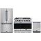 Gordon Ramsay by Thor Kitchen 3-Piece Appliance Package - 48-Inch Propane Gas Range, Double Oven, 36-Inch Refrigerator, and Dishwasher in Stainless Steel with Blue Trim
