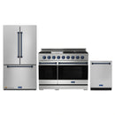 Gordon Ramsay by Thor Kitchen 3-Piece Appliance Package - 48-Inch Gas Range with Double Oven, 36-Inch Refrigerator, and Dishwasher in Stainless Steel with Blue Trim