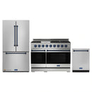 Gordon Ramsay by Thor Kitchen 3-Piece Appliance Package - 48-Inch Propane Gas Range, Double Oven, 36-Inch Refrigerator, and Dishwasher in Stainless Steel with Blue Trim