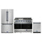 Gordon Ramsay by Thor Kitchen 3-Piece Appliance Package - 48-Inch Propane Gas Range, Double Oven, 36-Inch Refrigerator, and Dishwasher in Stainless Steel with Blue Trim