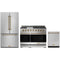 Gordon Ramsay by Thor Kitchen 3-Piece Appliance Package - 48-Inch Propane Gas Range, Double Oven, 36-Inch Refrigerator, and Dishwasher in Stainless Steel with Bronze Trim