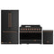 Gordon Ramsay by Thor Kitchen 3-Piece Appliance Package - 48-Inch Propane Gas Range, Double Oven, 36-Inch Refrigerator, and Dishwasher in Black with Rose Gold Trim