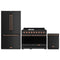 Gordon Ramsay by Thor Kitchen 3-Piece Appliance Package - 48-Inch Gas Range with Double Oven, 36-Inch Refrigerator, and Dishwasher in Black with Rose Gold Trim